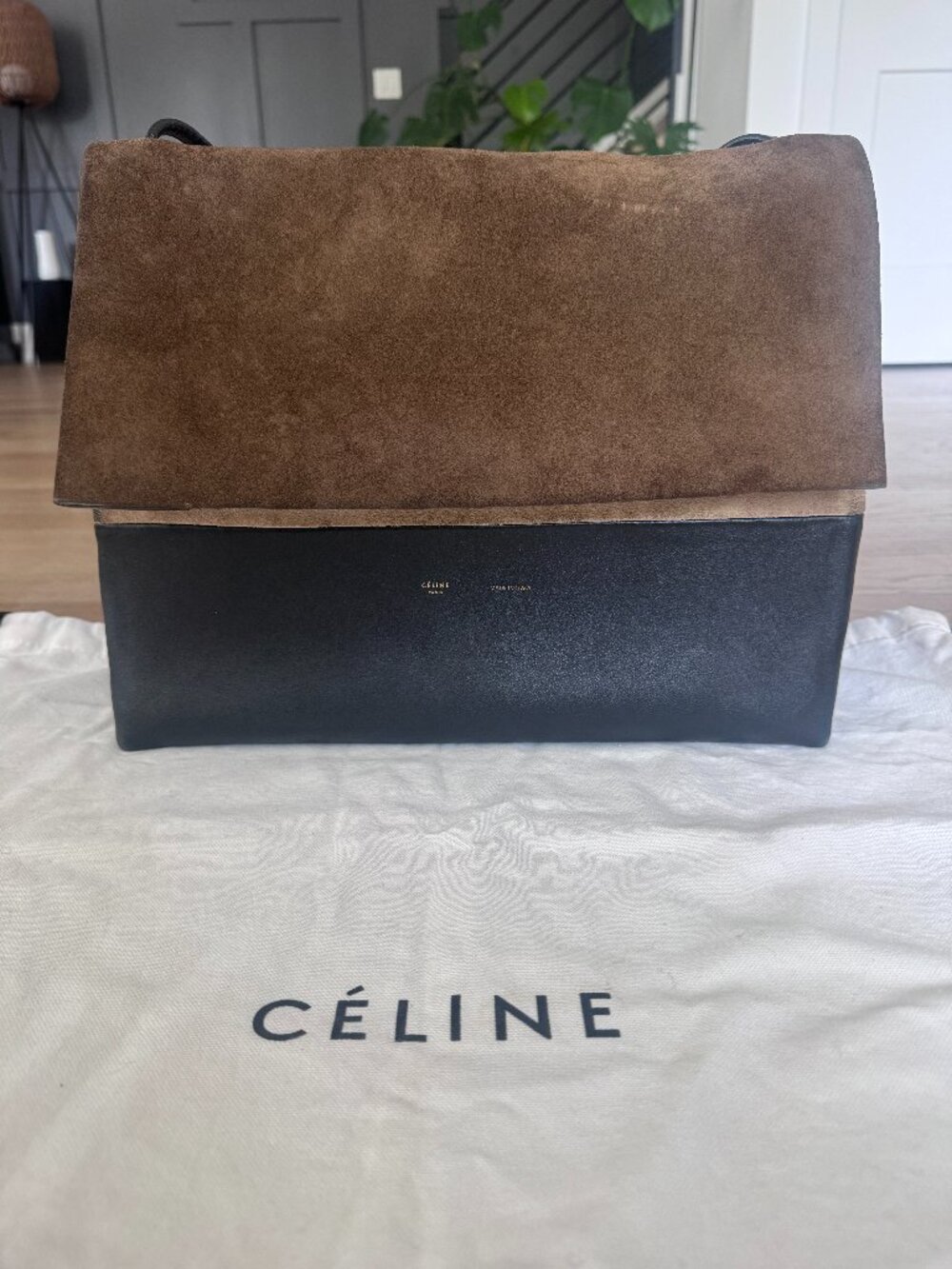 Celine "All Soft" shoulder bag featuring a mixed media design